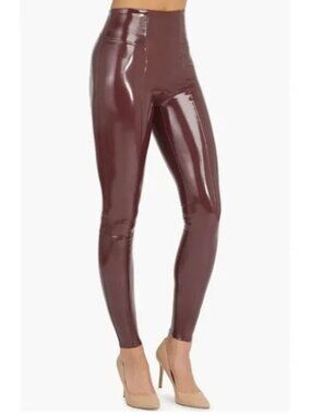 Spanx Patent Red Leather Leggings Small Petite NWT